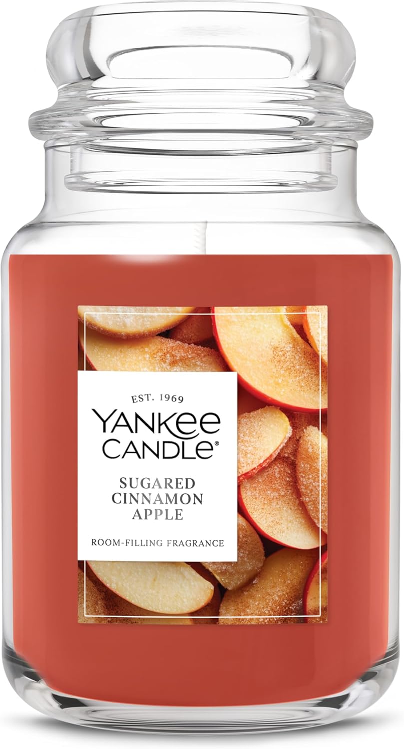 Yankee Candle Autumn Wreath, Fall Scented Candle, 22oz Large Jar with up to 150 Hour Burn Time