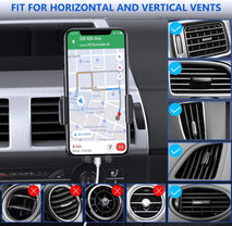 Miracase Upgraded Wider Clamp Phone Holders for Your Car, Metal Hook Air Vent Car Mount [Thick Cases Friendly] Automobile Hands Free Compatible with iPhone 17/16/15/14/13 Series All Smartphone