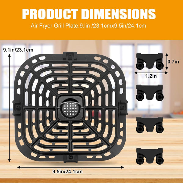 Air Fryer Replacement Tray for Instant Pot Vortex 6 in 1 6 QT Gourmia GAF735 6 QT, Original Air Fryer Accessories Grill Pan Plate Crisper Plate Rack Parts,Dishwasher Safe