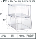 Stackable Clear Plastic Organizer Drawers for Cosmetics and Beauty Supplies