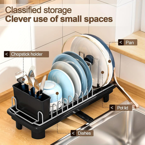 Compact Dish Drying Rack for Countertops, Small-Sized for Dorms and RVs