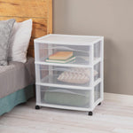 Sterilite Wide 3-Drawer Cart for Storage and Organization