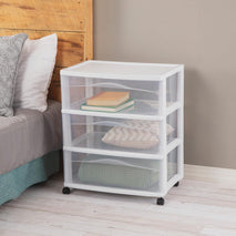 Sterilite Wide 3-Drawer Cart for Storage and Organization