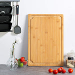 Extra Large Bamboo Cutting Board with Juice Groove and Handles for Kitchen