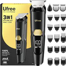 Ufree 3-in-1 Beard Trimmer for Men IPX6 Waterproof Men's Electric Razor Shaver