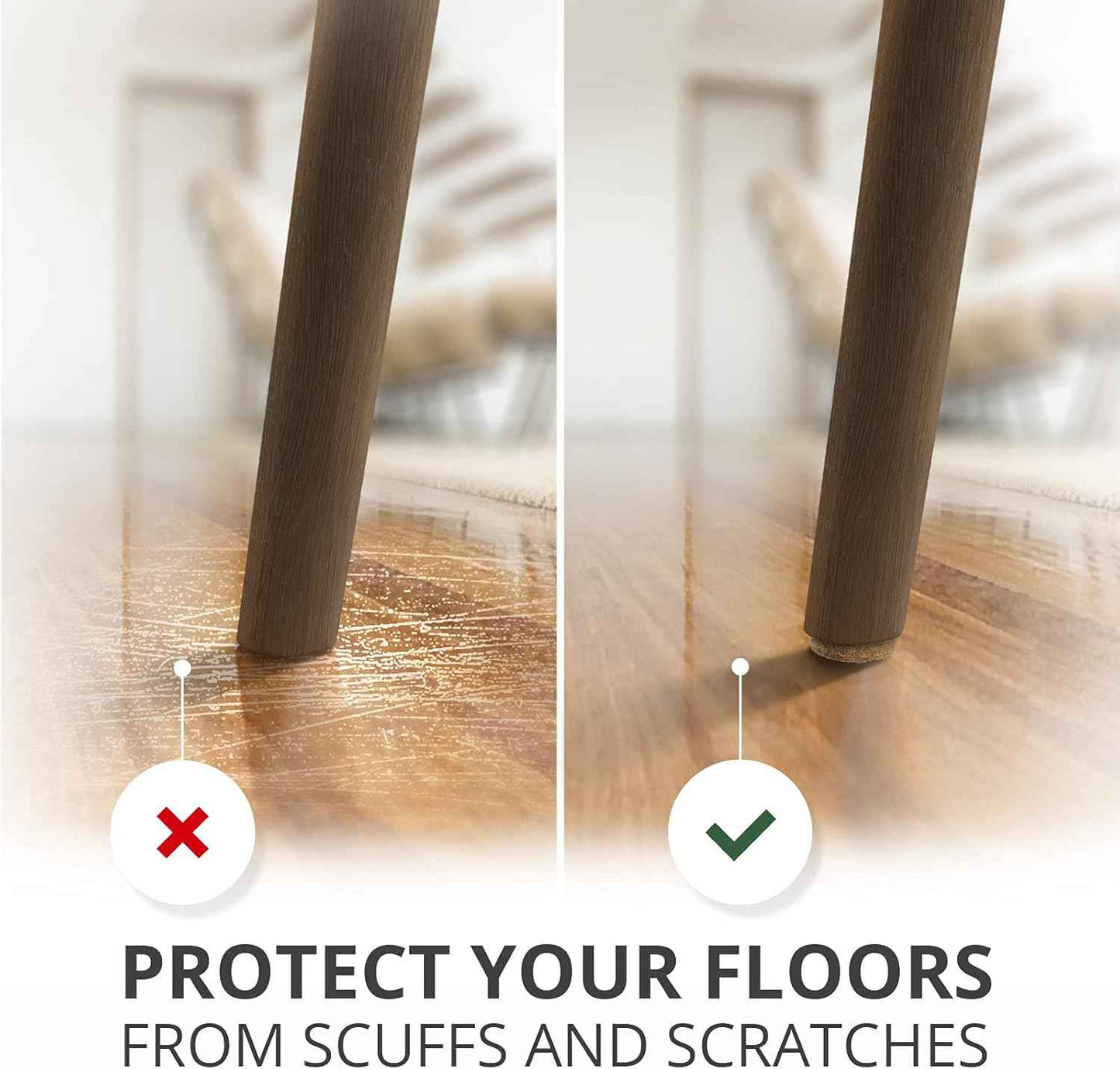 Felt Furniture Pads X-PROTECTOR 133 PCS Premium Furniture Pads - Felt Pads Furniture Feet Best Wood Floor Protectors - Protect Your Hardwood & Laminate Flooring! Brown and Beige