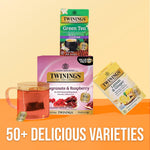 Twinings Pomegranate & Raspberry Herbal Tea Individually Wrapped Bags, 100 Count, Naturally Caffeine-Free