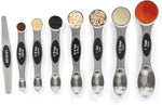 Magnetic Measuring Spoons Set Stainless Steel with Leveler, Stackable Metal Tablespoon Measure Spoon for Baking, Cups and Spoon Set Kitchen Gadgets Apartment Essentials Fits in Spice Jars