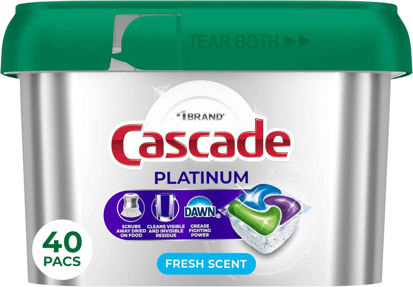 Cascade Platinum Dishwasher Pods, Dishwasher Detergent, Dish Detergent Soap, Fresh, 71 count