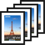 FIXSMITH 8x10 Picture Frame Set of 2, Photo Frame with HD Plexiglass, Display Pictures 5x7 with Mat or 8x10 Without Mat Multi Picture Frames Collage for Tabletop or Wall Display, Black