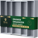 ROYAL CRAFT WOOD Luxury Bamboo Kitchen Drawer Organizer - Silverware Organizer, Utensil Holder & Cutlery Tray Drawer Dividers for Flatware (9 Slot, Natural)