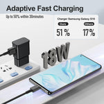 Samsung Galaxy S10/S9/S8 2Pack Adaptive Android Phone Charger with USB Type C Fast Charging Cable
