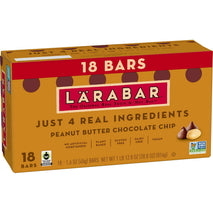 larabar peanut butter chocolate chip bars, 28.8 oz, 18 ct, gluten free, vegan