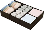 DIMJ Drawer Organizers Clothes, Set of 4 Dresser Organizer Bins, Fabric Closet Organizers and Storage, Shallow Drawer Dividers for Nursery, Clothing, Baby Clothes, Socks, Underwears, Tie (Beige)