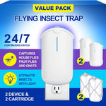 ZEVOM Compatible 2 Device Plug in Fruit Fly Traps with 2 Cartridges for Indoor Bug Catcher