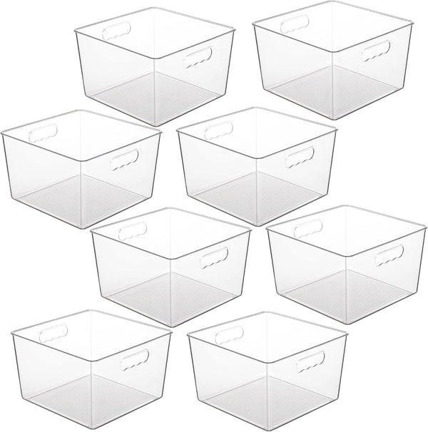 Extra Large Clear Plastic Storage Bins for Pantry Closet Laundry Room Organization