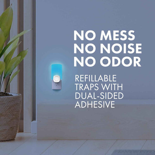 STEM Light Trap: Indoor Fruit Fly Trap, Effective Insect Control for Home, Attracts and Traps Flying Insects, Emits Soft Blue Light, Starter Kit with 2 Plug-In Devices and 2 Cartridges