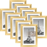 upsimples 5x7 Picture Frame Set of 10, Display Pictures 4x6 with Mat or 5x7 Without, Multi Photo Frames Collage for Wall or Tabletop Display, Black