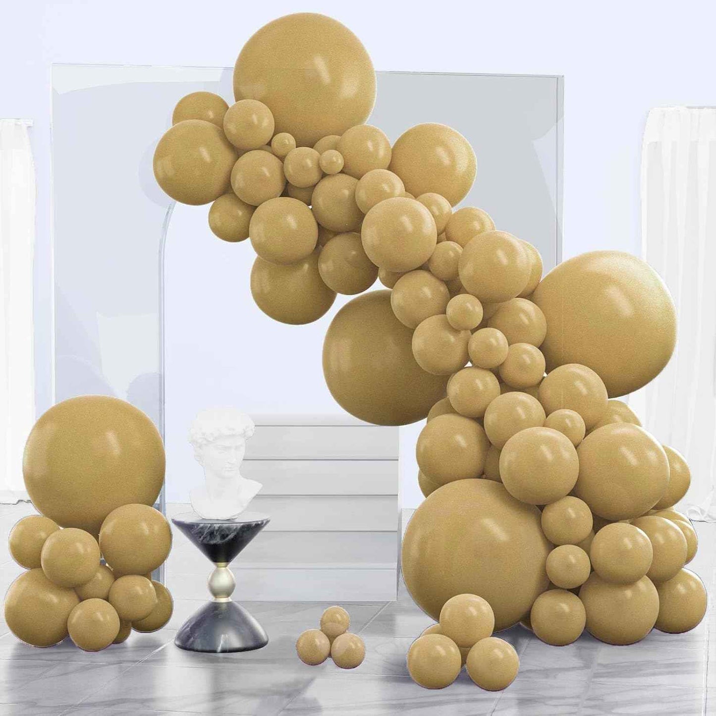 PartyWoo Gold Balloons 140pcs Different Sizes of 18 12 10 5 Inch Gold Balloon Arch Kit Garland for Birthday Wedding Anniversary Baby Shower Graduation Retirement Casino Party Decorations Gold-G101