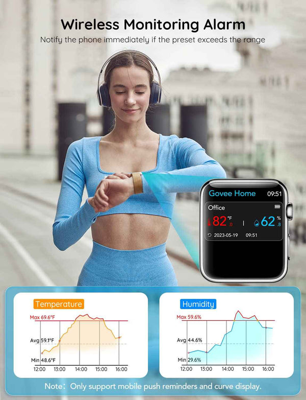 Govee WiFi thermometer hygrometer H5103 with electronic ink display and app notification alert