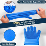 navy blue pet grooming kit for dogs cats and horses dog washing gloves bath brush supplies