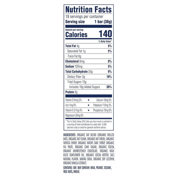 Soft-Baked Energy Snack Bars with 11g Whole Grains and USDA Organic Granola