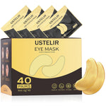 24k Gold Under Eye Patches, 40 Pairs Eye Mask for Dark Circles, Puffy Eyes