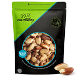 Raw Brazil Nuts, unsalted, no shell, whole, 16oz - 1 LB, packed fresh in resealable bag, kosher healthy snack