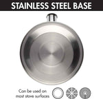 Primula Stewart Whistling Stovetop Tea Kettle Food Grade Stainless Steel, Hot Water Fast to Boil, Cool Touch Folding, 1.5-Quart, Brushed with Black Handle