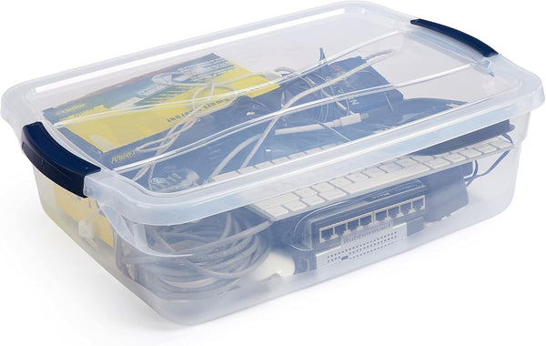 Clear Storage Bins with Lids, 6-Pack, Stackable, BPA-Free, Made in USA