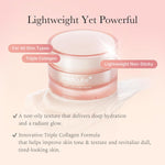 medicube triple collagen cream, 1.69 oz, hydrating & firming moisturizer with hyaluronic acid, premium elastin, shea butter, korean skincare