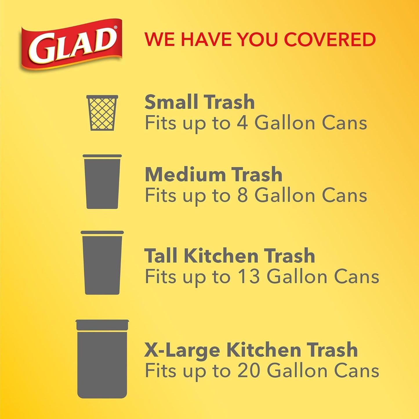 Glad 4 Gallon Small Trash Bags, Febreze Fresh Clean Scent and Quick-Tie Closures, 26 Count