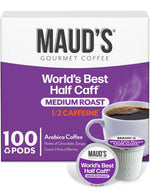 Maud's Half Caff Coffee Pods, 100 ct, Medium Roast Coffee in Single Serve Pods