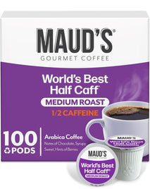 Maud's Half Caff Coffee Pods, 100 ct, Medium Roast Coffee in Single Serve Pods