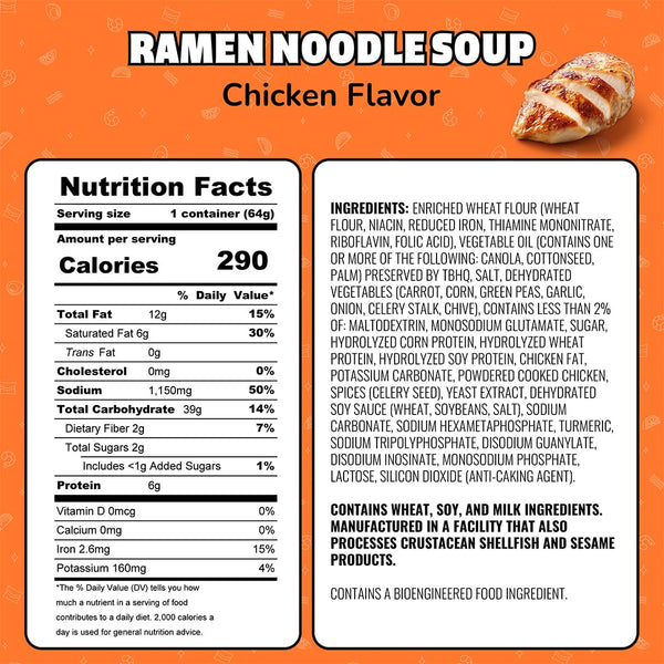 Maruchan Instant Lunch Ramen Noodles, Chicken Flavor - Japanese-Style Instant Noodle Soup, Ready in 3 Minutes
