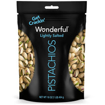 Wonderful Lightly Salted In-Shell Pistachios, Gluten Free, Plant Based Protein, 16 Ounce Resealable Bag
