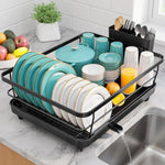 Stainless Steel Dish Rack with Drainboard for Kitchen Counter and Sink