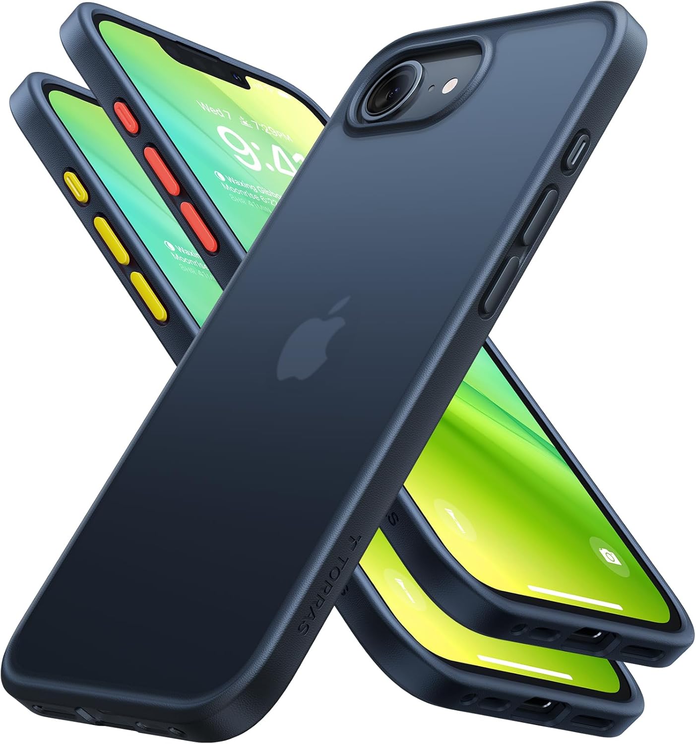 TORRAS for iPhone 17 Pro Case, Beyond Military-Grade Protection, Camera Control Button, DIY Buttons, Translucent Matte Slim Thin Shockproof Hard Back Anti-Scratch case for iPhone 17 Pro, Deep Blue