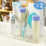 STORi Bliss 5-Compartment Plastic Cosmetics Storage Organizer Set of 2