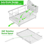 Space-Saving Dish Drying Rack for Kitchen Counters, White