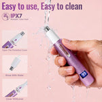 Purple Women's and Men's 2-in-1 Nose and Ear Hair Trimmer with LED Display and USB Rechargeable Dual-Edge Blades