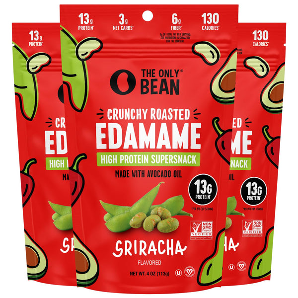 Crunchy Roasted Edamame Beans in Sea Salt, 4 oz, 3 Pack, Low Carb, Gluten-Free, Vegan