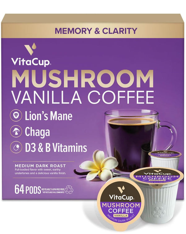 VitaCup Organic Keto Coffee Pods, Single Serve Compatible with Keurig K-Cup Brewers, 16 Count