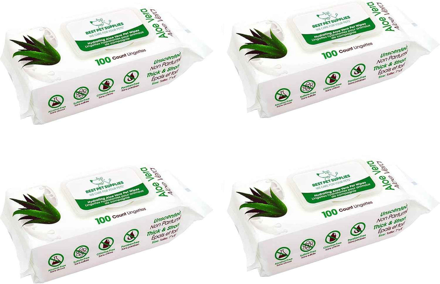 Best Pet Supplies Pet Wipes for Dogs - Dog Wipes Cleaning Deodorizing, for Coats, Ears, Paws - Hydrating, Aloe Vera