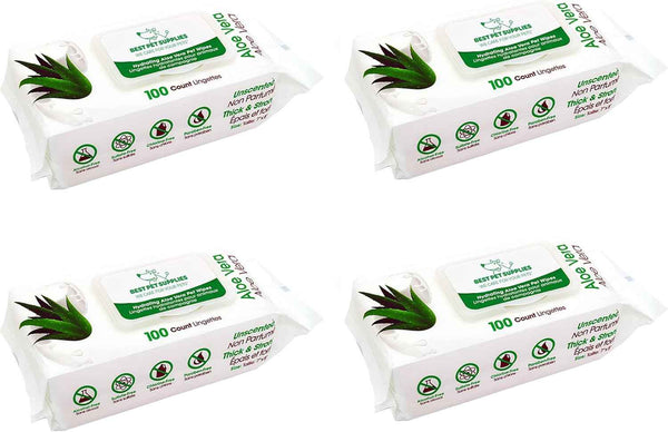Best Pet Supplies Pet Wipes for Dogs - Dog Wipes Cleaning Deodorizing, for Coats, Ears, Paws - Hydrating, Aloe Vera