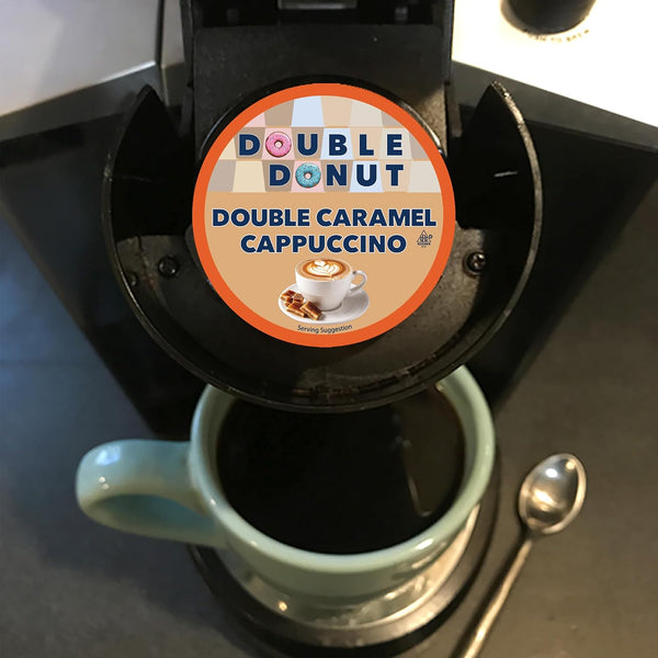 Double Donut Coffee Cappuccino Pods for Keurig K Cups Brewers, 24 Count