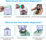 Automatic Dog Cat Feeder and Water Dispenser Set for Small to Large Pets with 1 Gallon Capacity