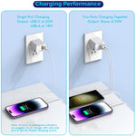 iPhone 17/16 Charger Block, 2Pack 20W Dual Port PD Fast USB C Wall Charger Adapter + USB A Quick Charging Brick Plug Compatible with iPhone Air/17/16/15/14/13/12/11/Pro Max/Plus/XS/XR/X,iPad,AirPods