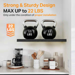 BAYKA Floating Shelves for Wall, Wall Mounted Rustic Wood Shelves for Bathroom, Bedroom, Living Room, Kitchen, Hanging Shelf for Books/Storage/Room Decor with 22lbs Capacity (Black, Set of 3, 15.7in)