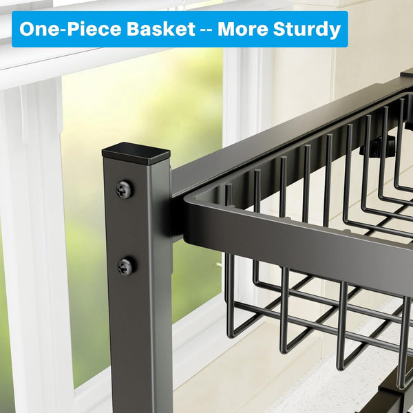 Adjustable 2-Tier Over The Sink Dish Drying Rack for Kitchen